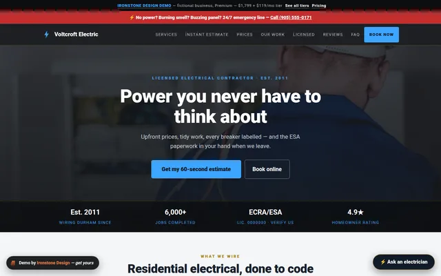 Electrical demo website preview