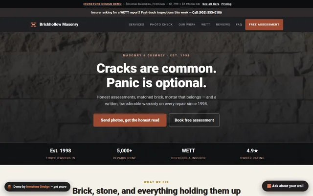 Masonry & Chimney demo website preview